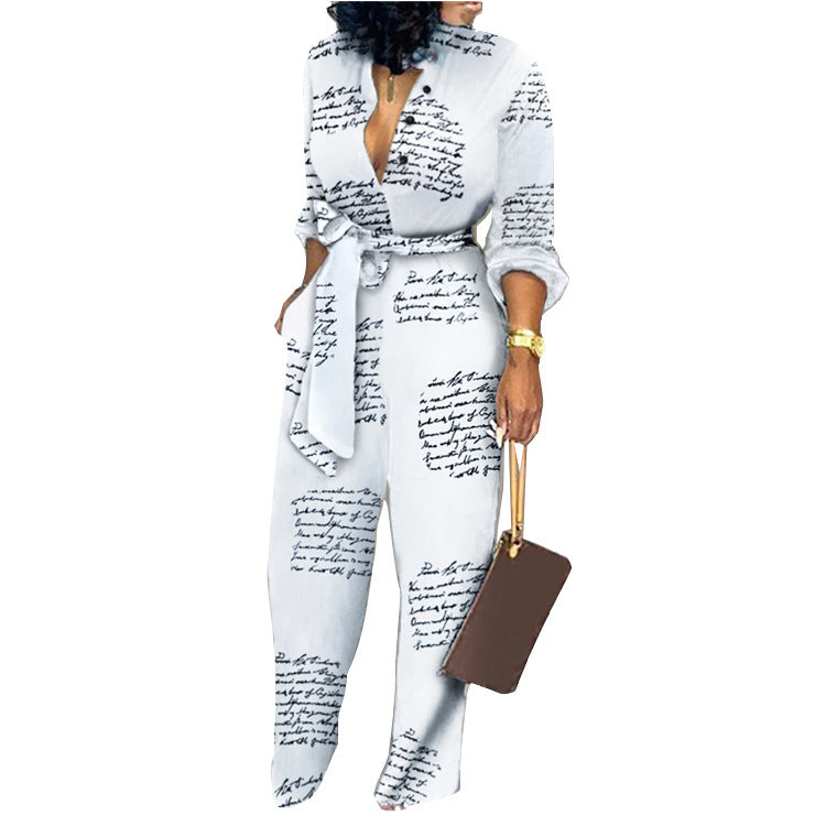 Womens Camouflage Long Sleeve Wide Leg Autumn Jumpsuit Rompers