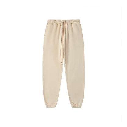 Trendy Unisex Fleece Tracksuit Solid Color Hoodie Sweatpants Set Autumn Winter Sports Jogging Outfit