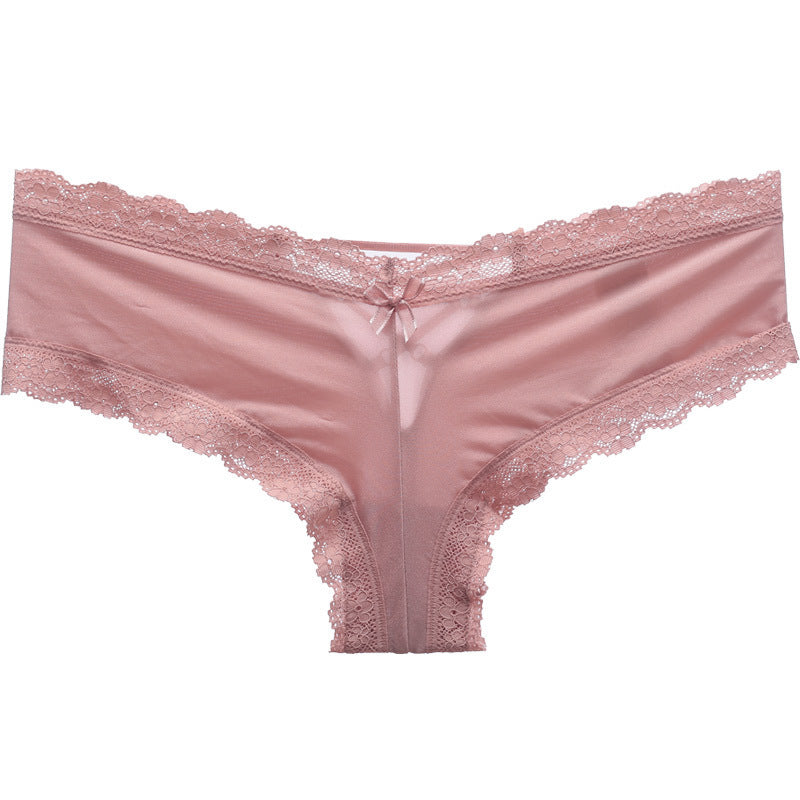 Light Sexy Lace Panties – Low-Rise Ice Silk Briefs with Seamless Comfort & Elegant Everyday Style