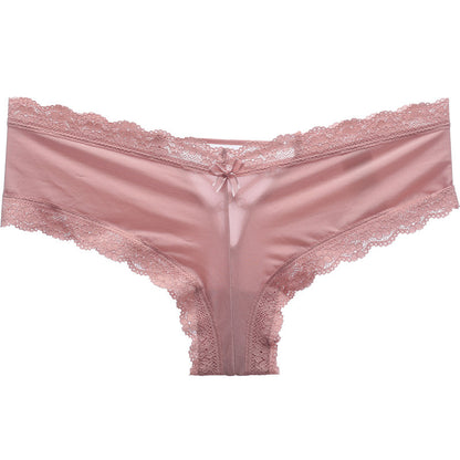 Light Sexy Lace Panties – Low-Rise Ice Silk Briefs with Seamless Comfort & Elegant Everyday Style