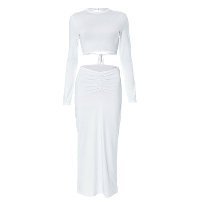 Chic High Waisted Long Skirt Set for Women