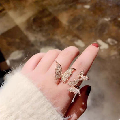 Butterfly Spinner Anxiety Ring – Adjustable Copper Ring with Nature-Inspired Design, Women’s Fidget Jewelry