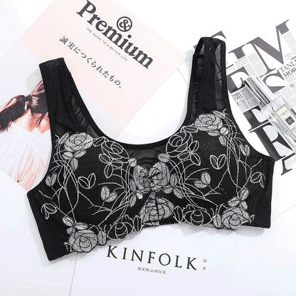 Lovely Flower Design Front Buttoned Women Bra