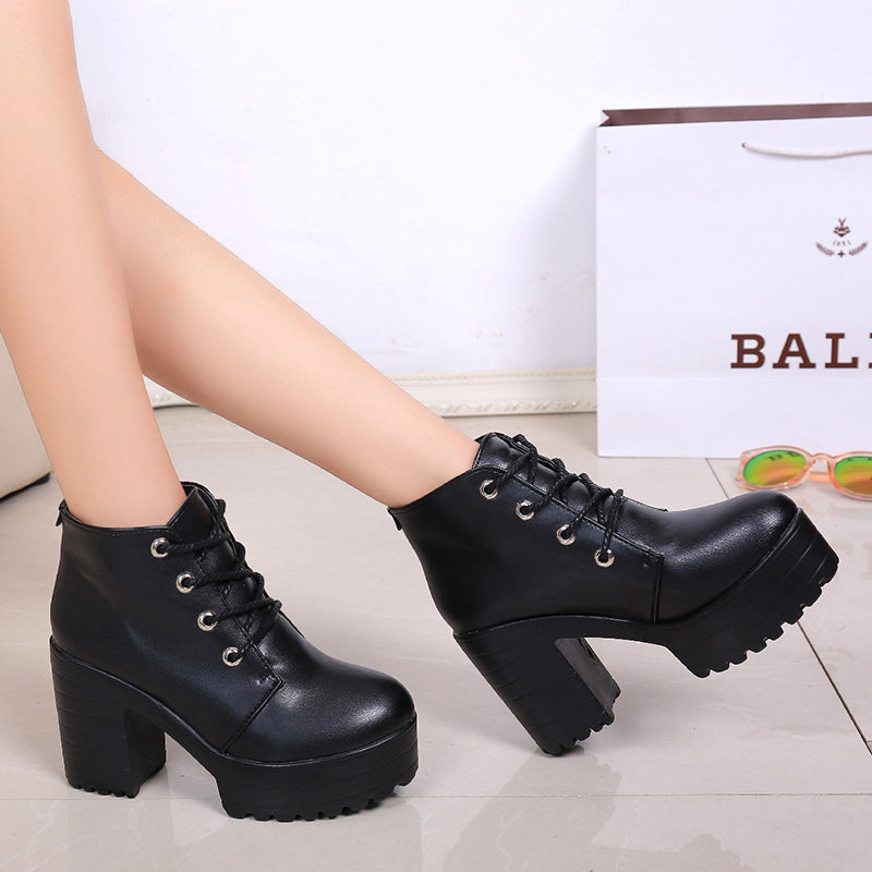 Womens Pretty Warm High Heel Ankle Boots