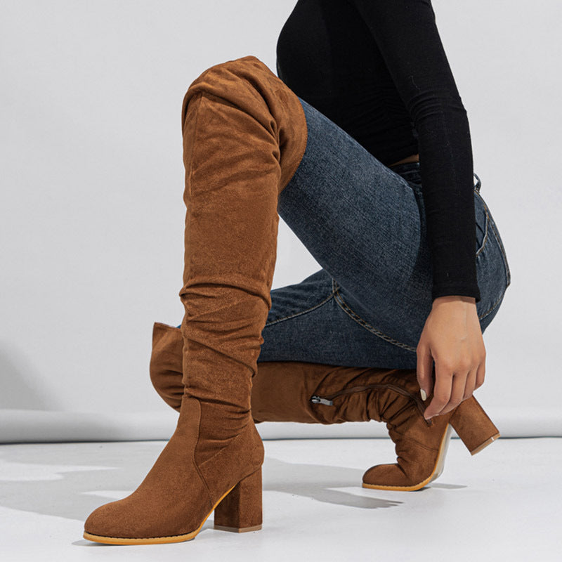 Suede Over the Knee Boots for Women | Chic High Boots Outfit Winter 2025
