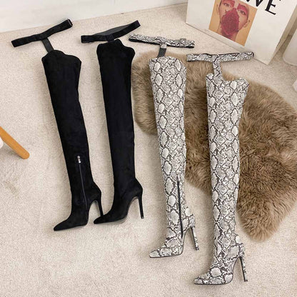 Designer Style Fashionable Over The Knee High Heel Boots For Women