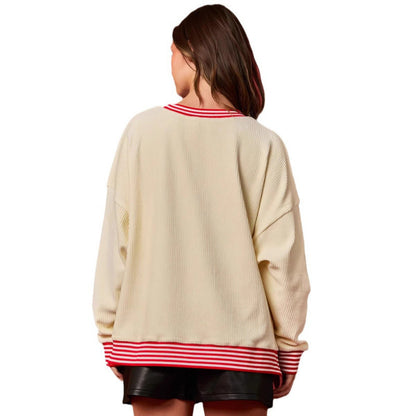 Cozy Autumn & Winter Christmas Pullover – Round Neck Top for Women