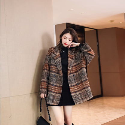 Demi Season Tweed Autumn Cropped Jacket For Women
