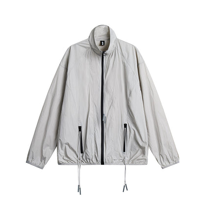 Stand Collar Sun Protection Trip Wear Style Thin Jacket