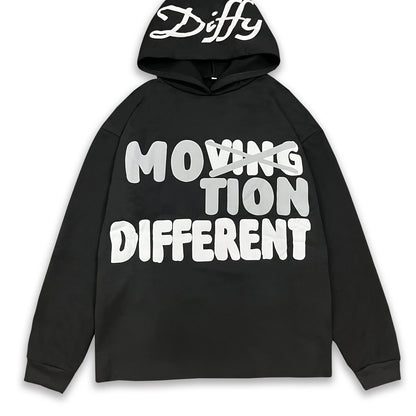 Y2K Oversized Men's Hoodie – Geometric Alphabet Print Pullover for Fall/Winter Streetwear Style