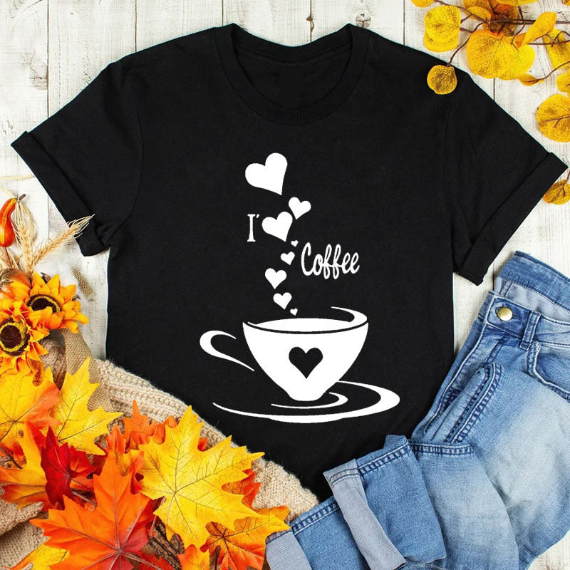 Summer Coffee Graphic Laides Womens T Shirts