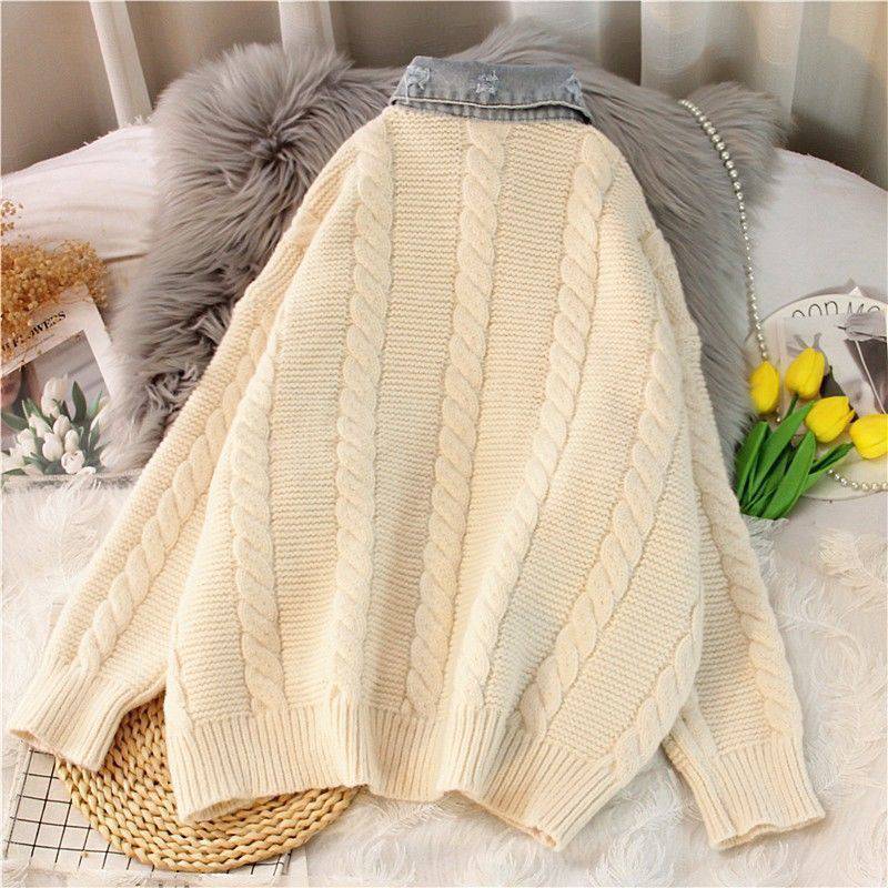 Knitted Cardigan Cover Cool Denim Jacket For Women