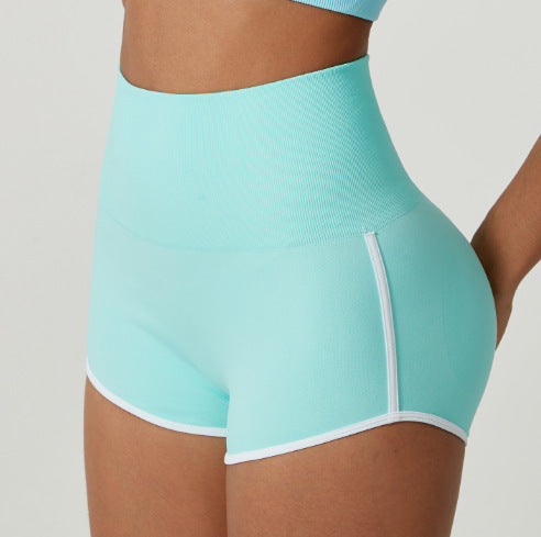Contrast Color Peach Hip Hot Pants Women – Stylish Activewear Shorts