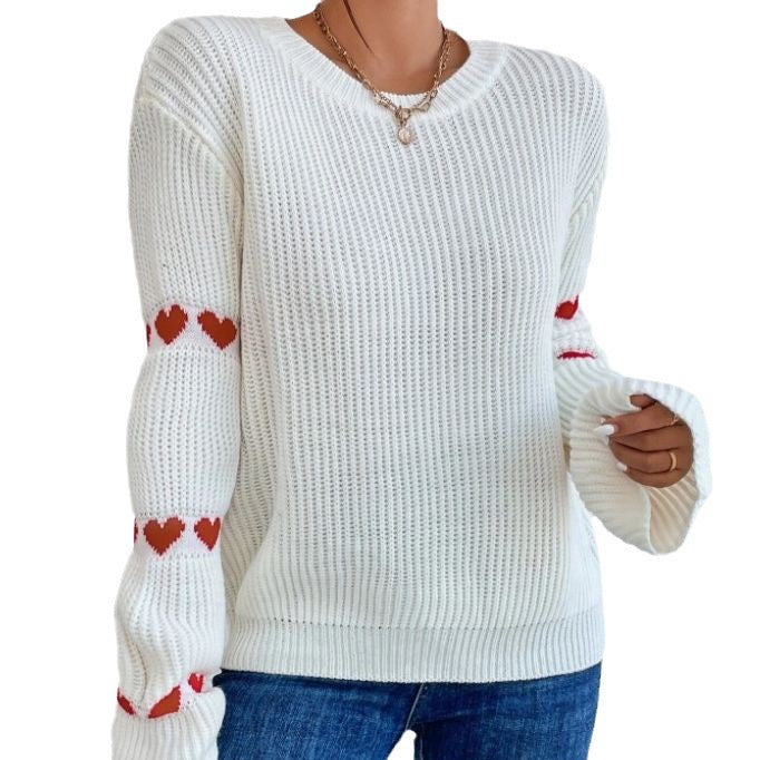 Cozy Heart Jacquard Pullover – Sweet & Stylish Comfort