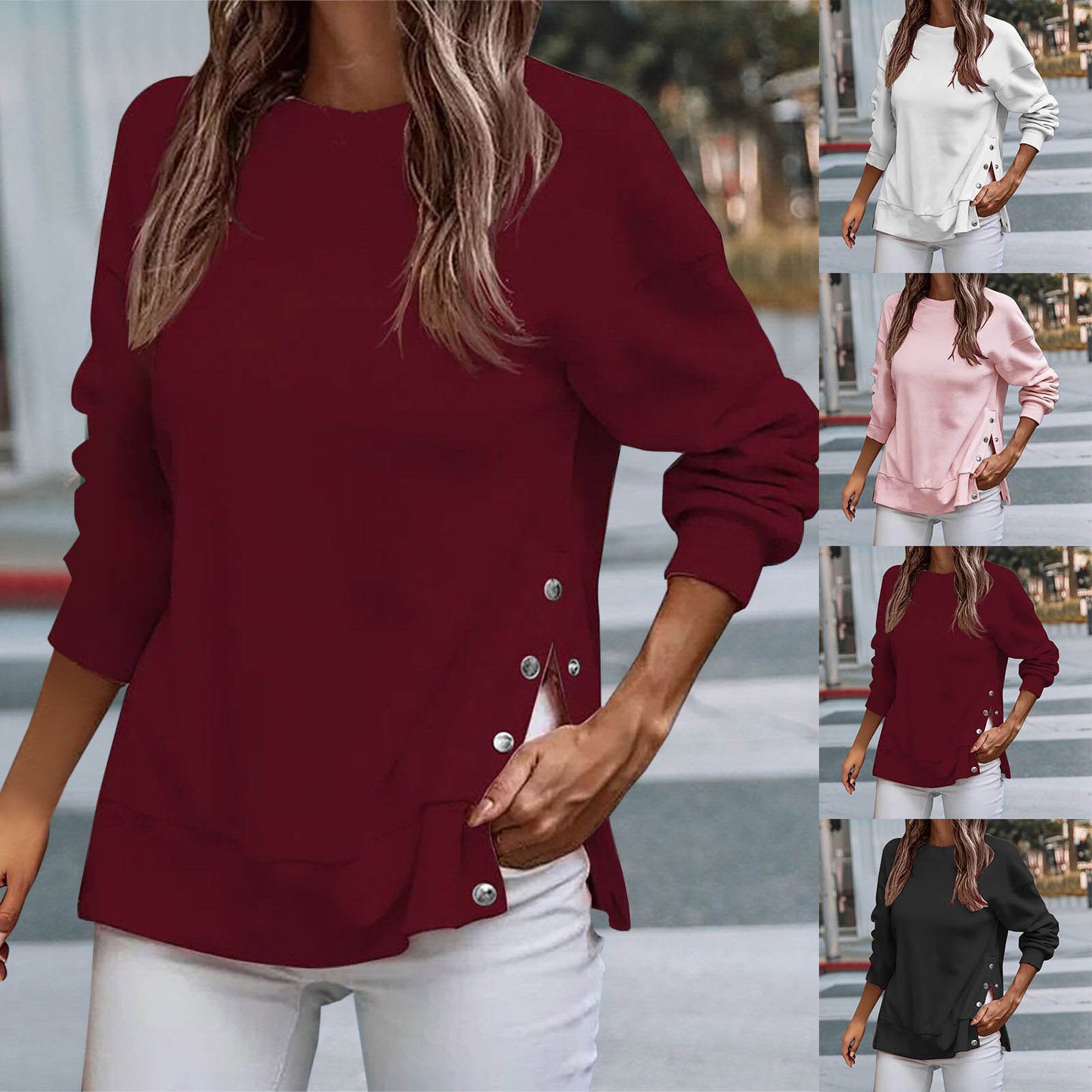 Fashion Button Pullover Cotton Sweaters – Casual Comfort Meets Stylish Detail