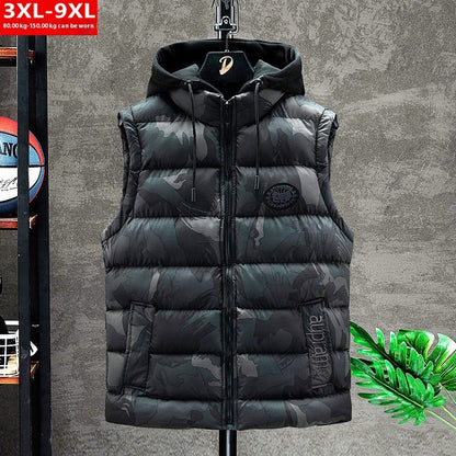 Camouflage Print Puffer Vest Cute Sleeveless Bubble Coats For Women
