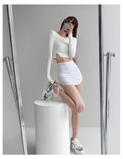Skirts High Waist Pleated Fitness Skirt Active Trend