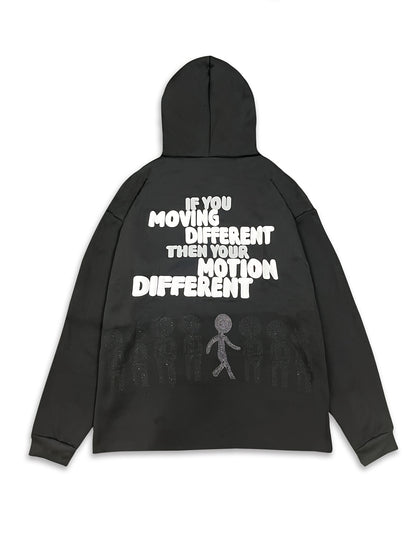 Y2K Oversized Men's Hoodie – Geometric Alphabet Print Pullover for Fall/Winter Streetwear Style