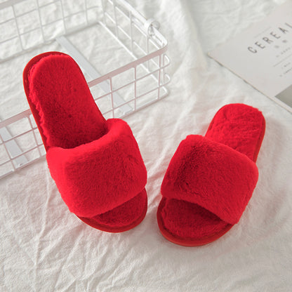 Autumn Winter Soft Plush Comfortable Touch Home Slipper For Women