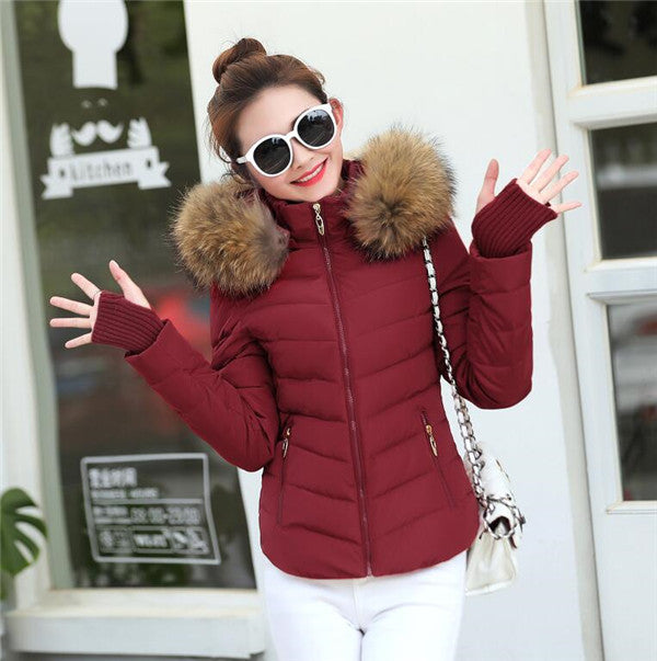 Furry Edge Hooded Thicken Winter Women Oversized Parkas