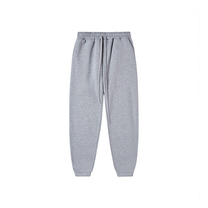 Trendy Unisex Fleece Tracksuit Solid Color Hoodie Sweatpants Set Autumn Winter Sports Jogging Outfit