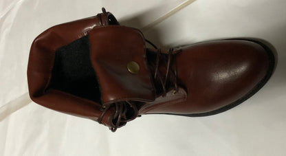 Unisex Retro Motorcycle Boots | Vintage Lace-Up Knight Combat Boots with Square Heel