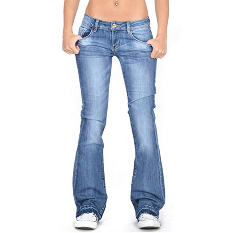 High-Waist Micro Flare Jeans – Stretchy Retro Denim Pants