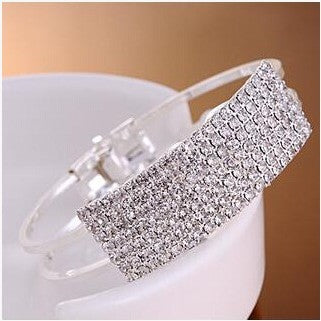 Multi-Row Rhinestone Bracelet – Elegant Korean Fashion Bracelet for Women & Special Occasions