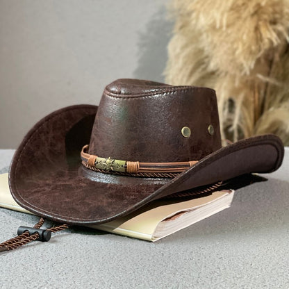 Retro Style Sheriff Star Rosette Western Hat