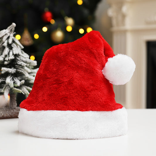 High Quality Santa Claus Hat Red Short Plush For Christmas Cheer