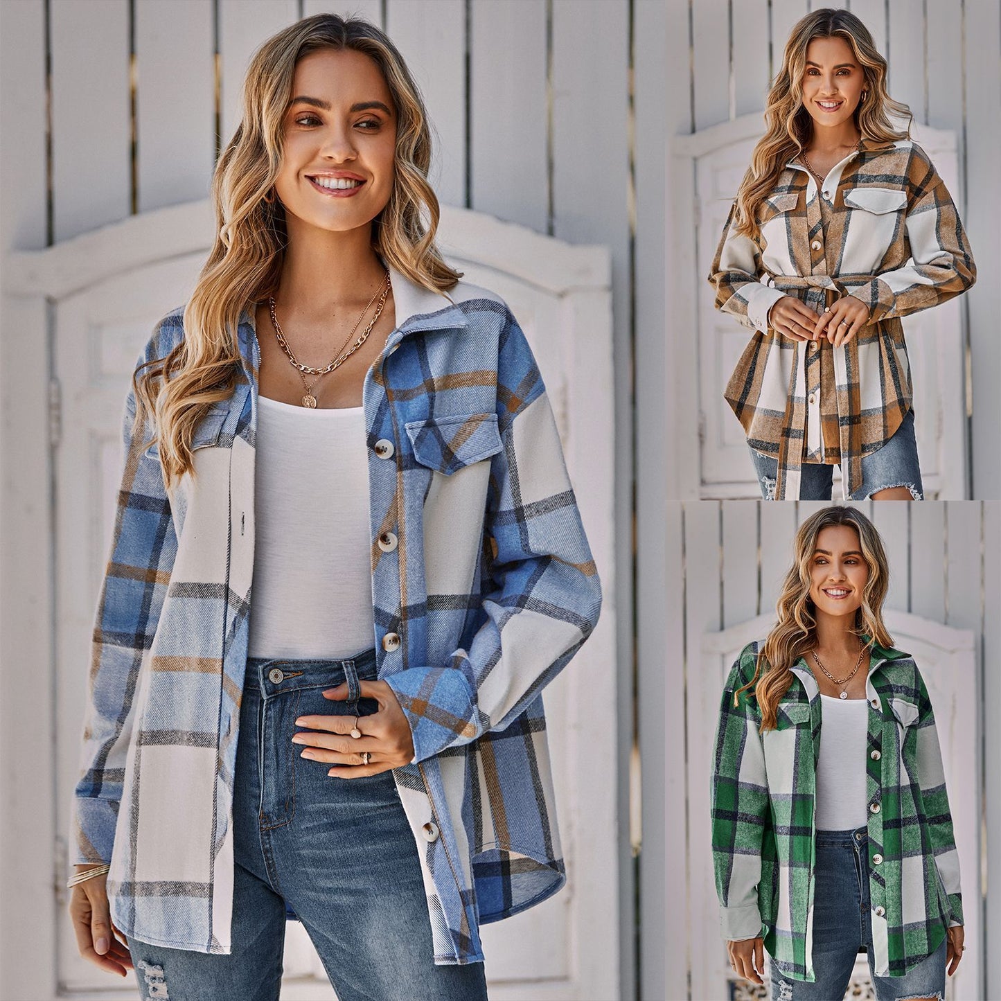 Women's Single-Breasted Plaid Coat – Coats Outfits Women & Casual Japanese Korean Style