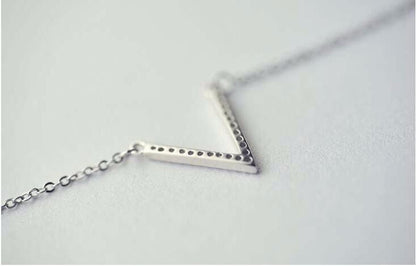 925 Sterling Silver Letter Shiny Zircon Necklace