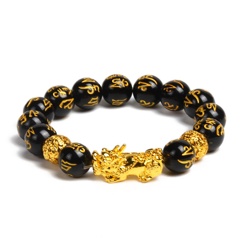 Gold-Plated Geometric Brave Bracelet – Unisex Beaded Bracelet for Everyday Wear