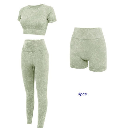 Seamless Cotton Yoga Two-Piece Outfit Set | Comfortable Activewear Style 2025