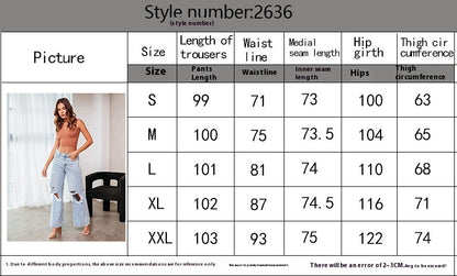 Ripped Slimming High-Waist Denim Jeans for Women