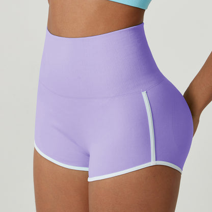 Contrast Color Peach Hip Hot Pants Women – Stylish Activewear Shorts