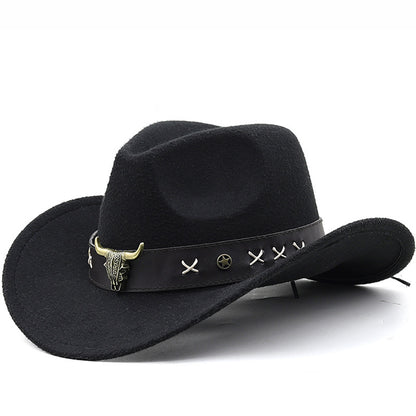 Bull Ox Head Leather Vintage Western Hat