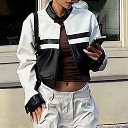 Ladies Street Spice Contrast Leather Bomber Jackets – Bold & Urban