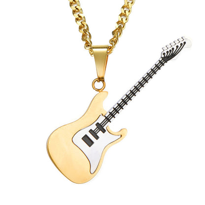 Punk Style Stainless Steel Electric Guitar Pendant