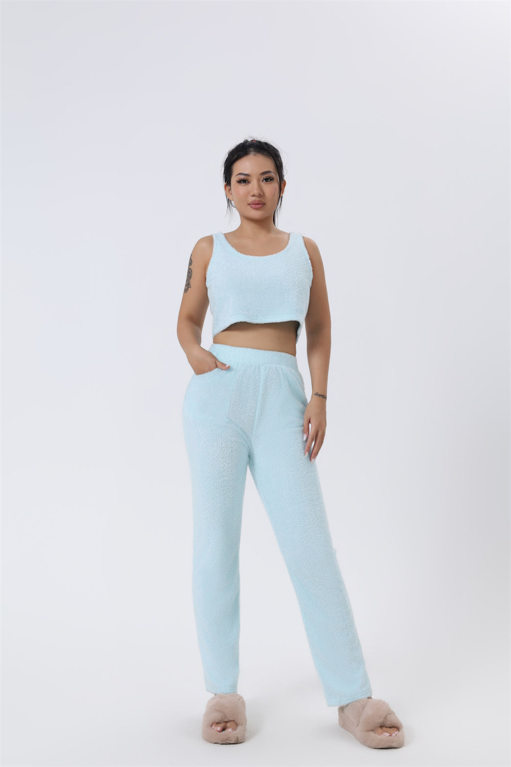 Pastel 3-Piece Loungewear Outfit Set | Cozy Winter Style 2025