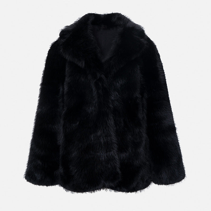 Fresh Warm Thick Artificial Fur Collar Women Winter Coats