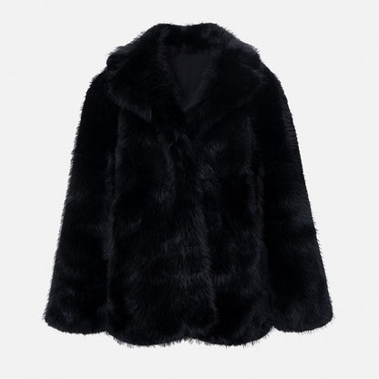 Fresh Warm Thick Artificial Fur Collar Women Winter Coats