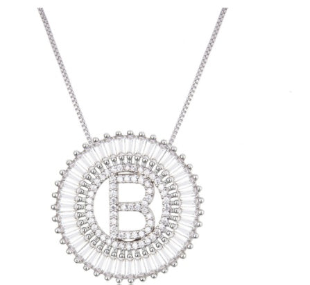 A Z Letter 6mm Imitation Pearls Necklace For Women