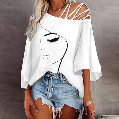 Fashion Stitching Casual Tops for Women – Loose-Fit Streetwear Outfit