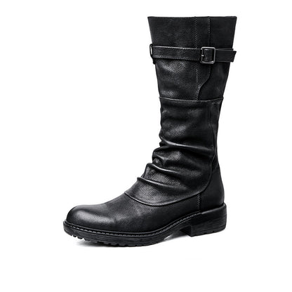 Men’s High Top Platform Biker Boots | Leather Streetwear Boots Outfit