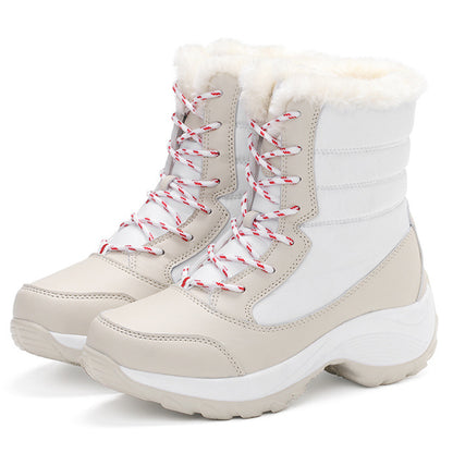 Womens Winter Snow Boots Warm Plush Ankle Boots Fashionable Cold Weather Cotton Shoes For Ladies