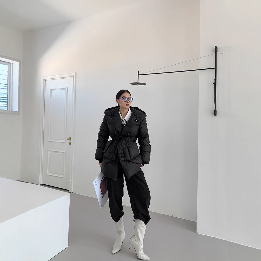 New Winter Fashion Hooded Floral Warm Parka