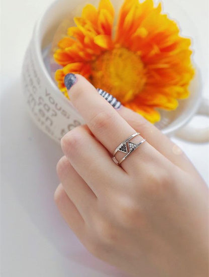 925 Sterling Silver Adjustable Ring – Vintage Minimalist Jewelry for Women & Girls