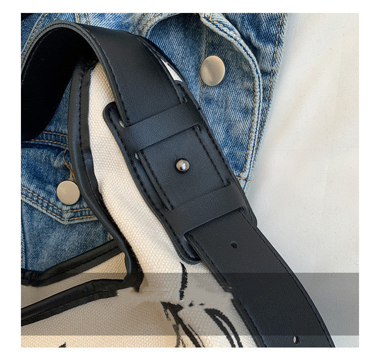 Trendy Canvas Bucket Messenger Bag – Versatile Street Style Shoulder Bag for Women 2025