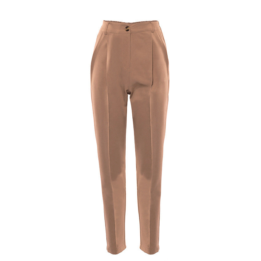 Women Light Weight Zipper Fly Office Pants